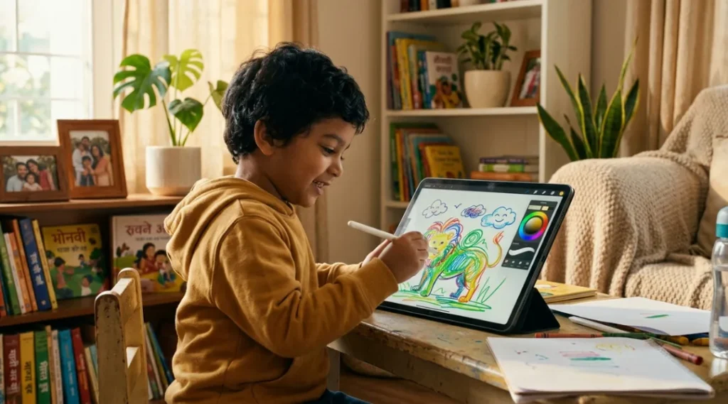 Online drawing class for kids at SSB Academy summer programme